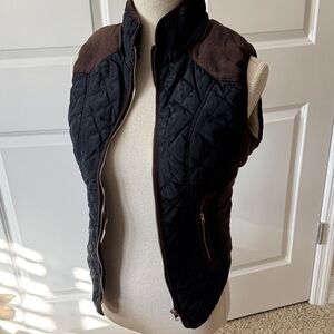 Navy and Brown Fleece Lined Vest